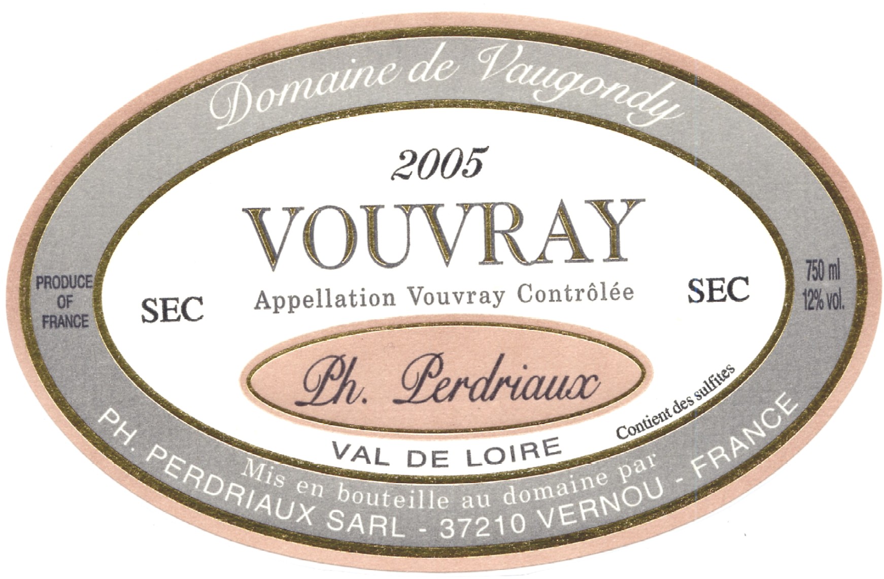 2007 Domaine de Vaugondy Vouvray Sec image