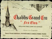 1999 Domaine Vincent Dauvissat Chablis les Clos Grand Cru image