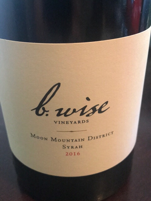 2016 B. Wise Vineyards Syrah Moon Mountain District Sonoma image