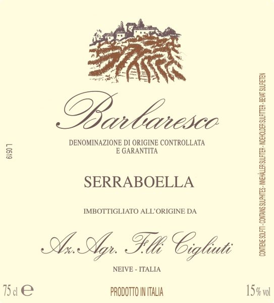 2018 Cigliuti Barbaresco Serraboella DOCG - click image for full description