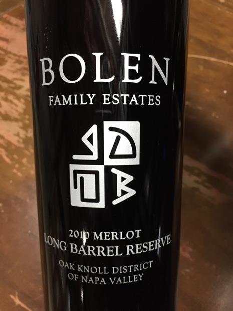 2010 Bolen Family Estates Long Barrel Reserve Merlot Napa Valley - click image for full description
