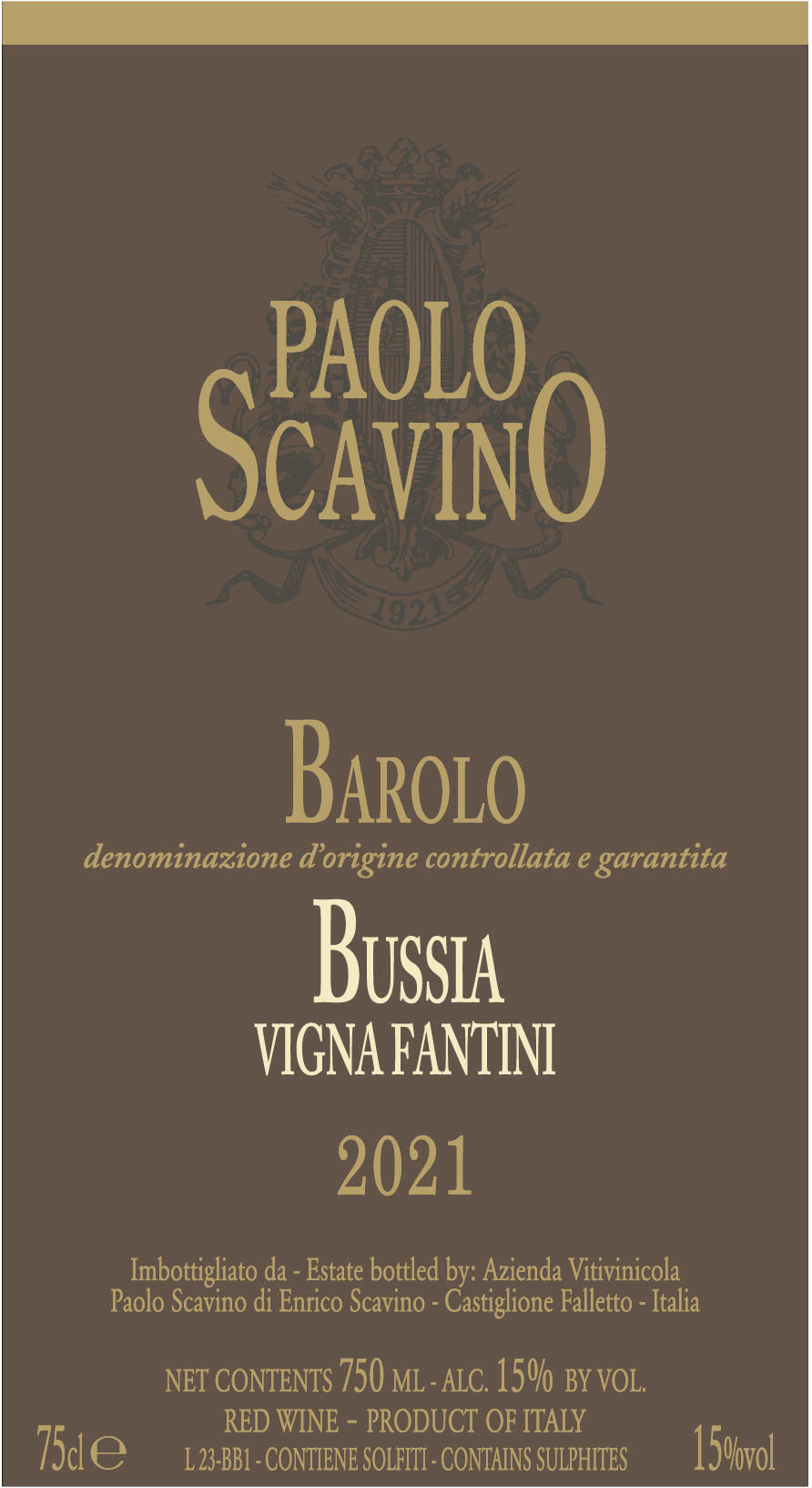 2021 Paolo Scavino Vigna Fantini Bussia Barolo DOCG, Piedmont, Italy - click image for full description