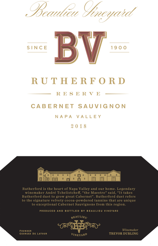 2018 Beaulieu Vineyards Reserve Cabernet Sauvignon Rutherford Napa - click image for full description