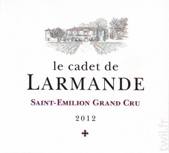2012 Cadet de Larmande St Emilion - click image for full description