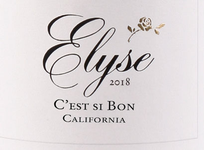 2019 Elyse C'Est Si Bon California - click image for full description