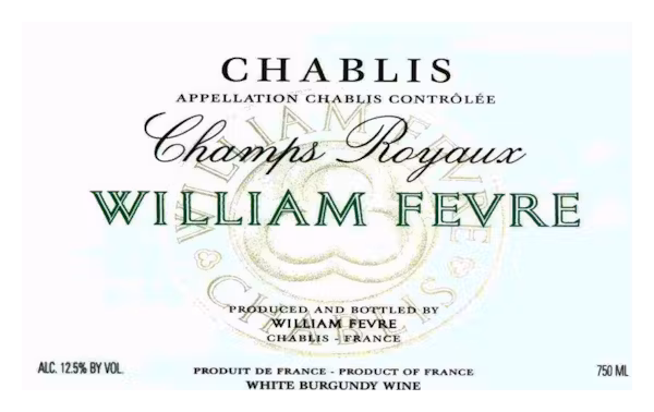 2022 William Fevre Chablis Champs Royaux, Burgundy, France - click image for full description