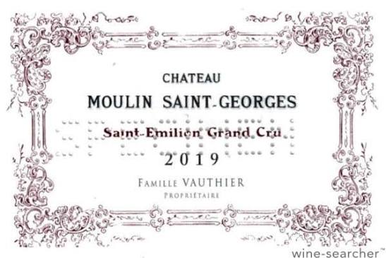 2019 Chateau Moulin Saint-Georges Saint-Emilion Grand Cru image
