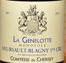 2020 COMTESSE BERNARD DE CHERISEY MEURSAULT BLAGNY LA GENELOTTE PREMIER CRU image
