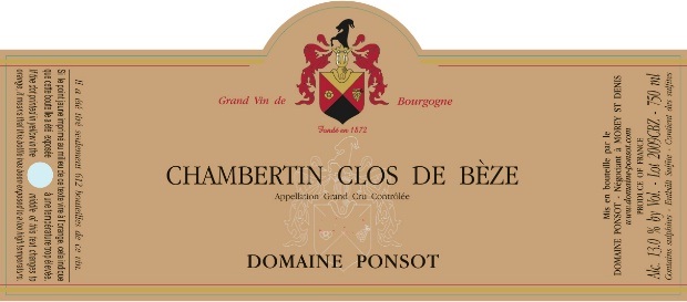 2010 Domaine Ponsot Chambertin Clos de Beze Grand Cru - click image for full description