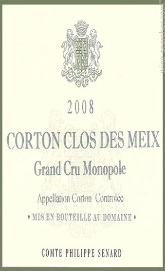 2008 Domaine Comte Senard Corton Clos des Meix Monopole Grand Cru image