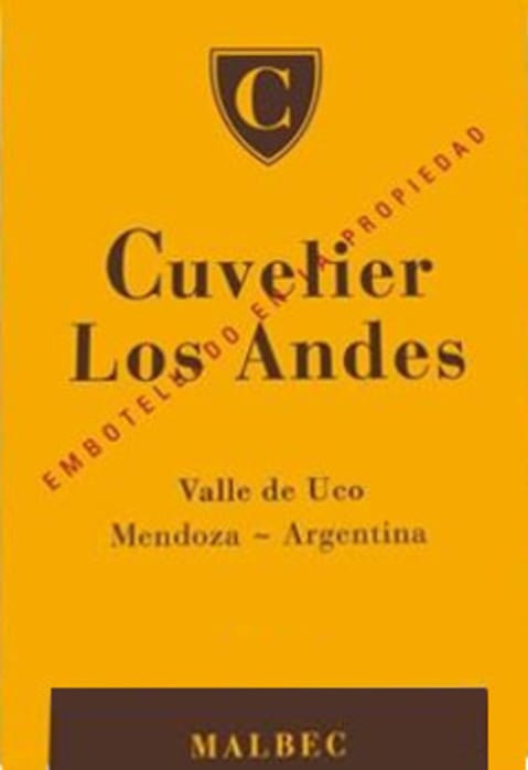 2018 Cuvelier de Los Andes Malbec Valle de Uco Mendoza image