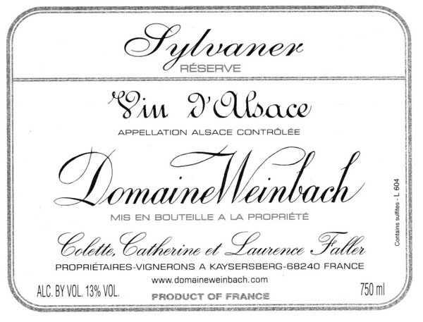 2023 Domaine Weinbach Sylvaner Reserve Alsace image