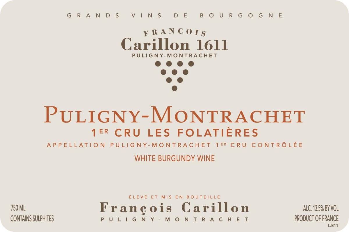 2023 Francois Carillon Puligny-Montrachet Les Folatieres 1er Cru - click image for full description
