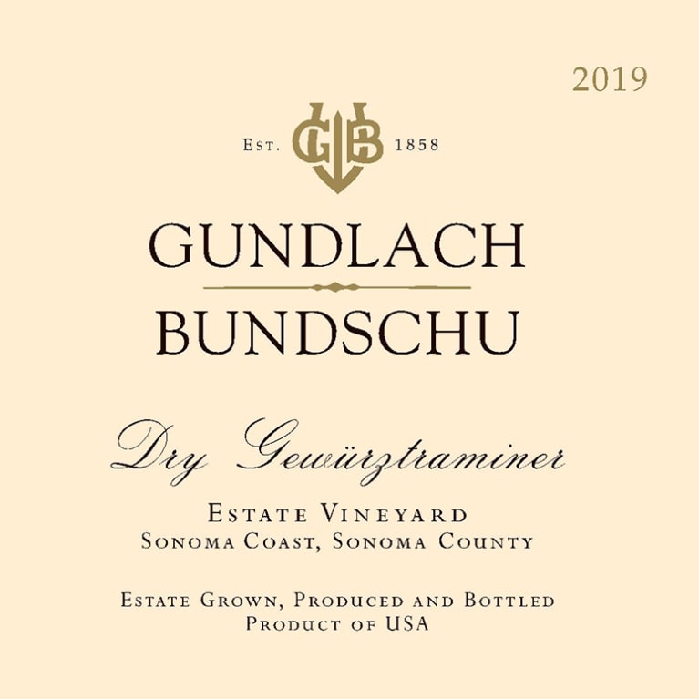 2019 Gundlach Bundschu Dry Gewurztraminer Estate Vineyard - click image for full description