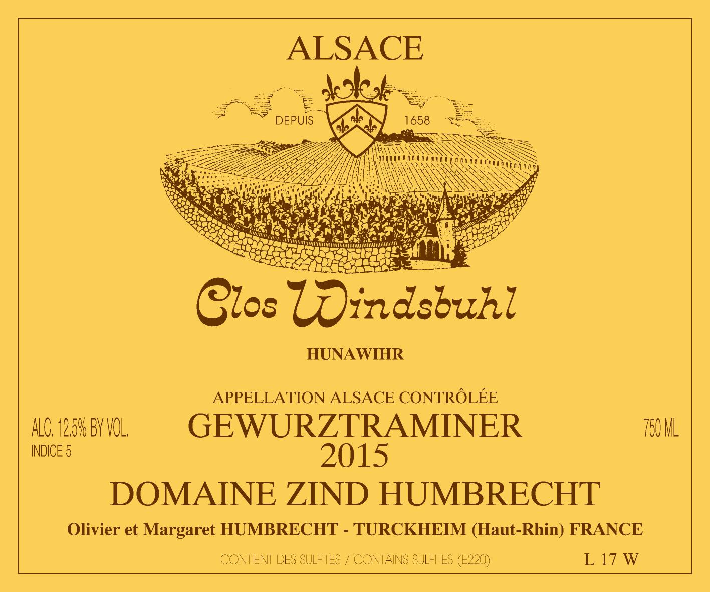 2015 Domaine Zind Humbrecht Gewurztraminer Clos Windsbuhl Alsace image