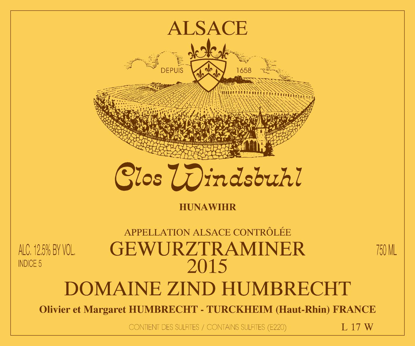 1993 Domaine Zind Humbrecht Gewurztraminer Clos Windsbuhl Alsace image