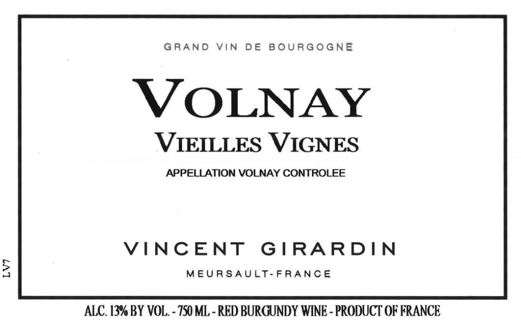 2016 Vincent Girardin Volnay Vieilles Vignes - click image for full description