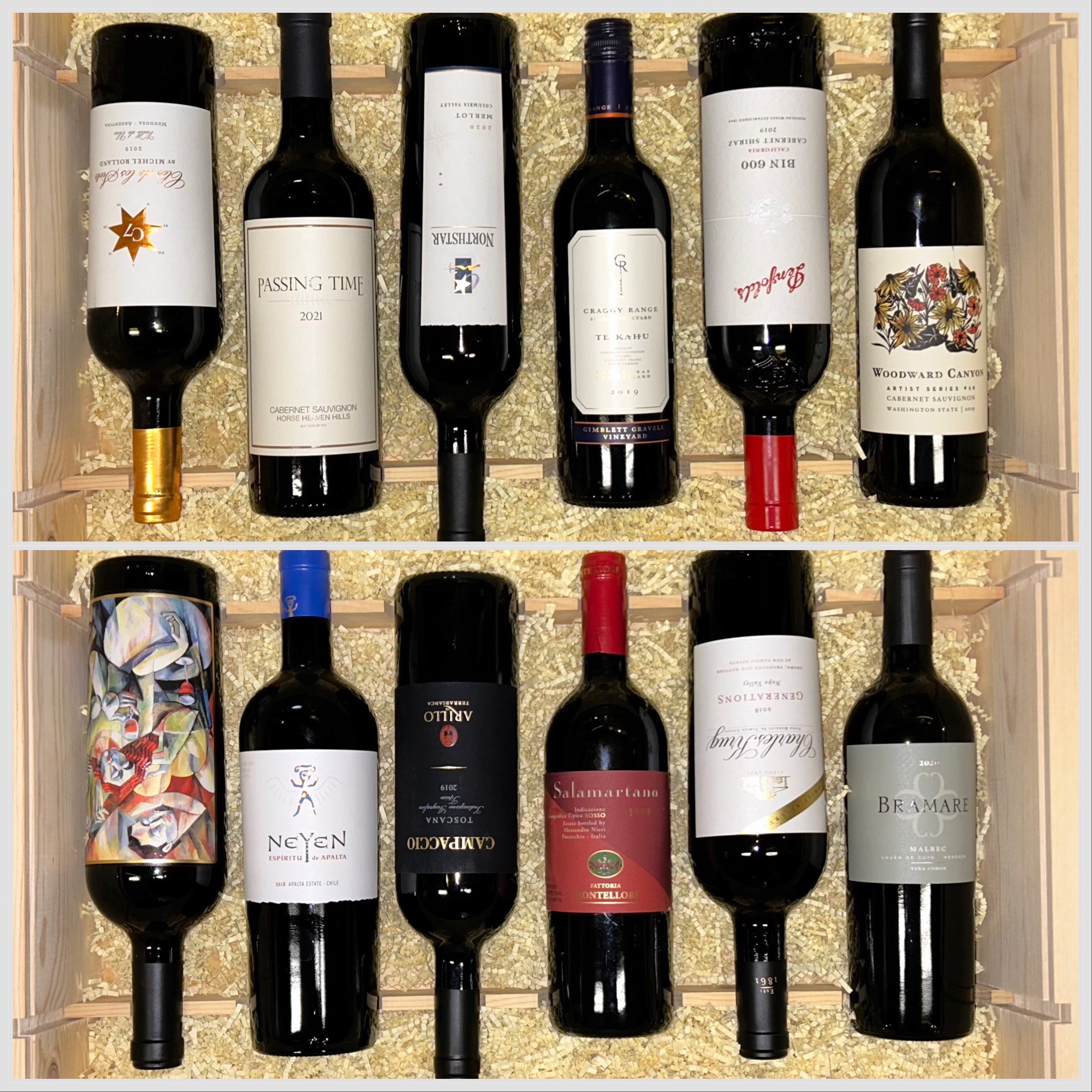 Bordeaux Blends from around the world 12 Bottle Case #23A4 - click image for full description
