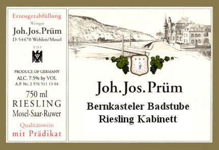 2008 JJ Prum Riesling Bernkasteler Badstube Kabinett image