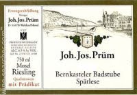 2019 JJ Prum Riesling Bernkasteler Badstube Kabinett - click image for full description
