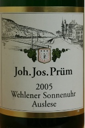 2005 JJ Prum Riesling Wehlener Sonnenuhr Auslese - click image for full description