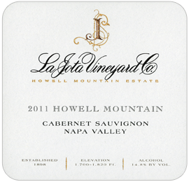 2011 La Jota Cabernet Sauvignon Howell Mountain Napa image