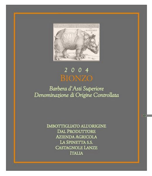 2003 La Spinetta Bionzo Barbera D' Asti - click image for full description