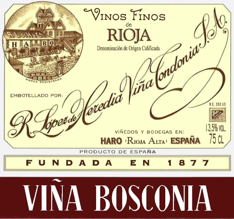 2008 Lopez de Heredia Vina Tondonia Reserva Vina Bosconia - click image for full description