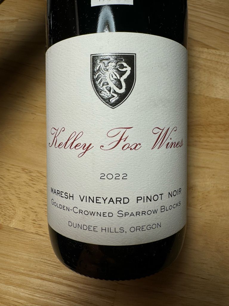 2022 KELLEY FOX PINOT NOIR MARESH VINEYARD Golden Crowned Sparrow WILLAMETTE VALLEY image