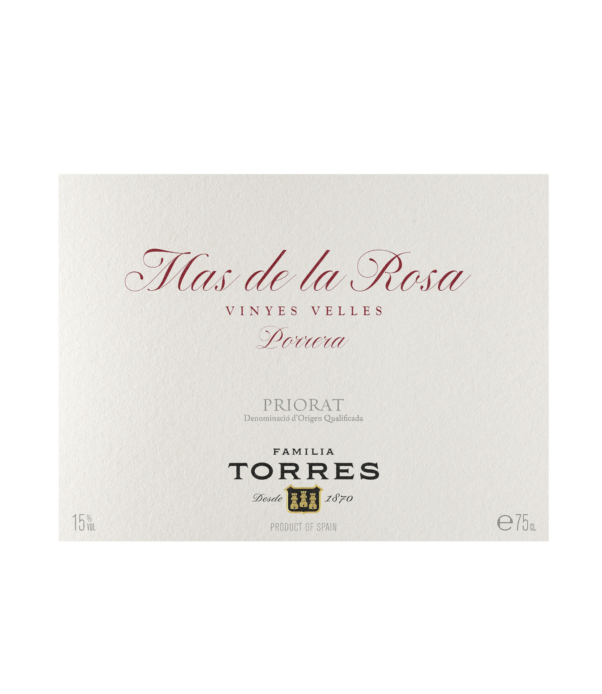 2020 Torres 'Mas de la Rosa' Vinyes Velles Priorat DOCa image