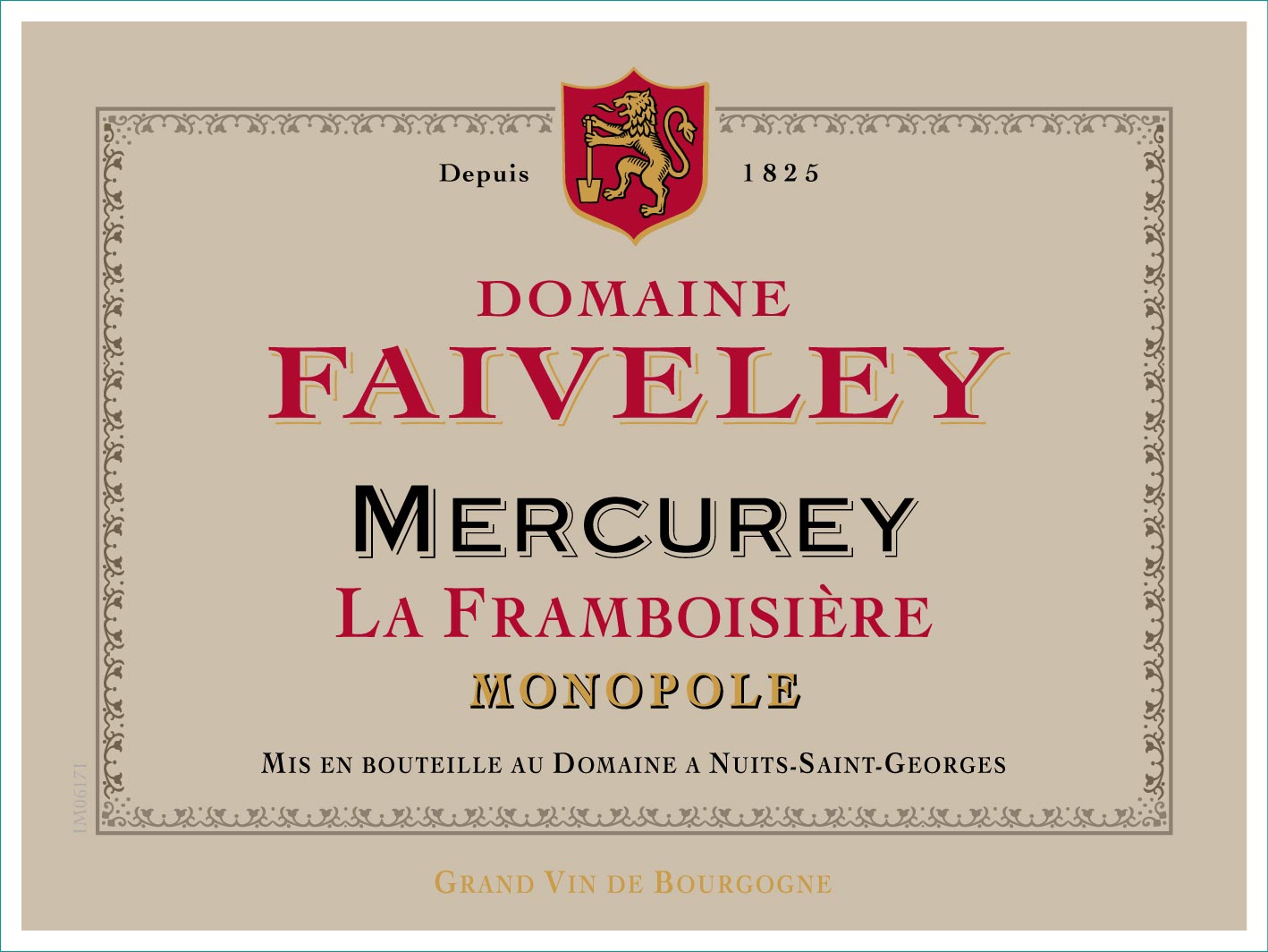 2020 Faiveley Mercurey LA Framboisiere Monopole - click image for full description