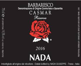 2016 Nada Giuseppe Barbaresco Riserva “Casmar” image