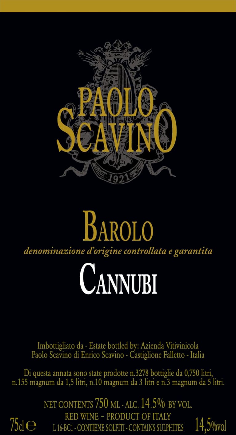 2017 Paolo Scavino Barolo Cannubi - click image for full description