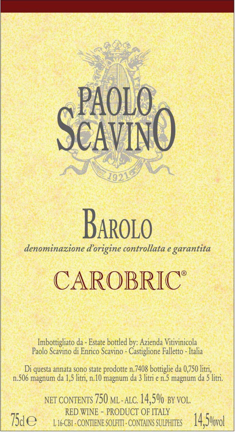 2017 Paolo Scavino Barolo Carobric - click image for full description