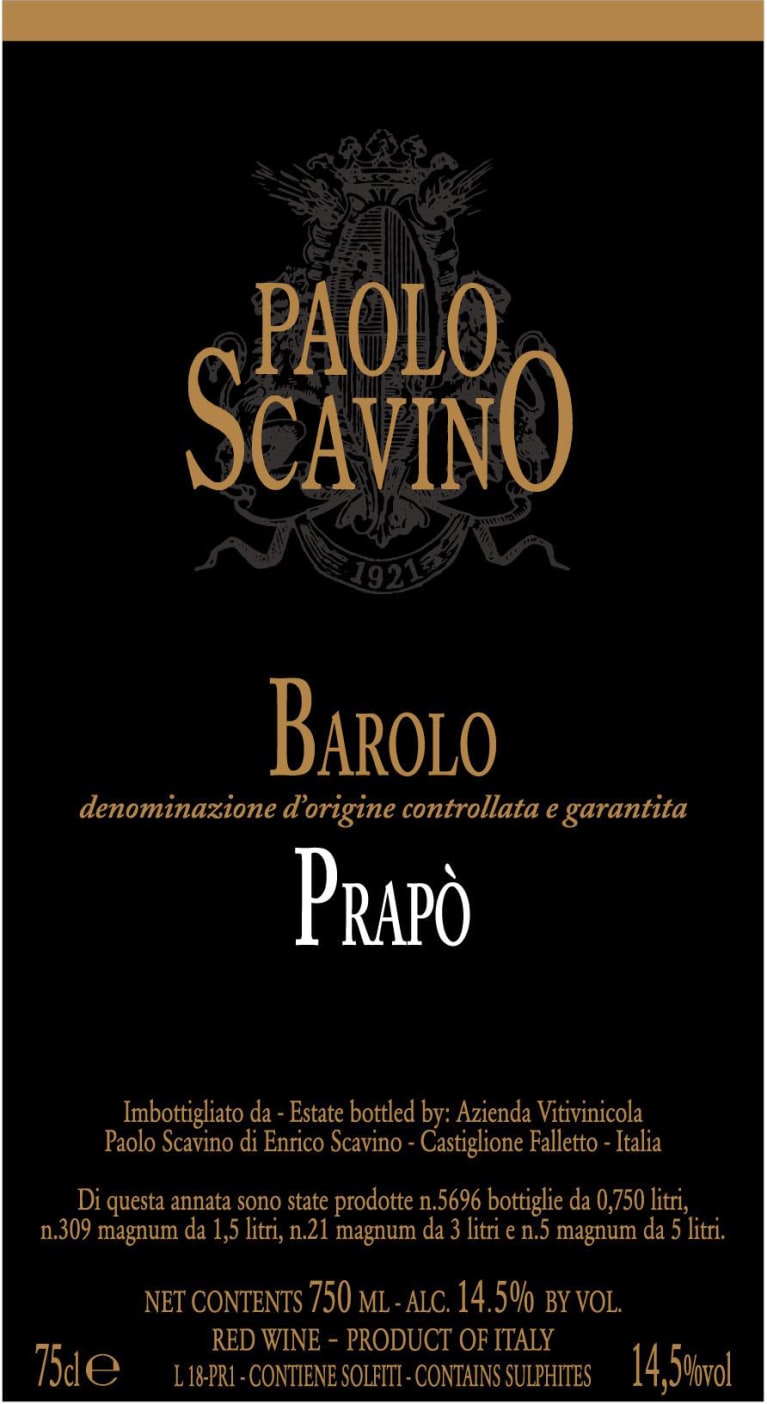 2016 Paolo Scavino Barolo Prapo - click image for full description