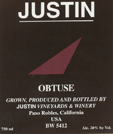 1998 Justin Vineyards & Winery Obtuse Paso Robles (750ml) image