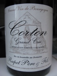 2005 Domaine Rapet Pere et Fils Corton Grand Cru - click image for full description