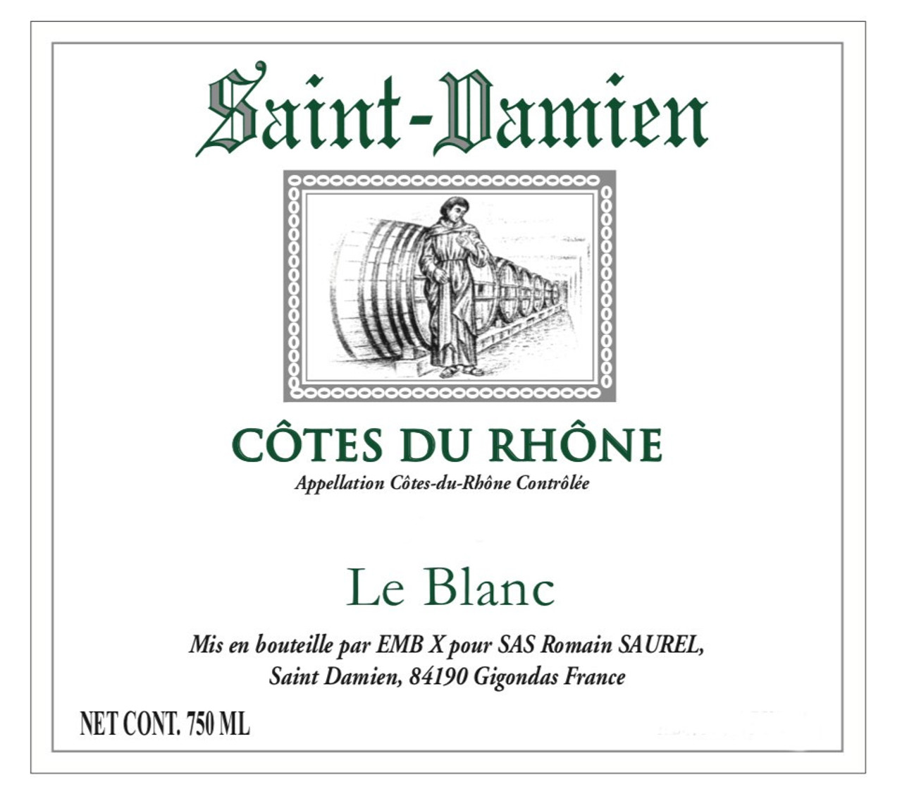2022 Domaine Saint Damien Cotes du Rhone Le Blanc image