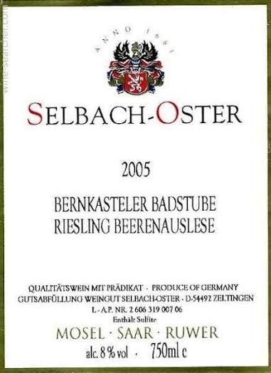 2005 Selbach-Oster Bernkasteler Badstube Riesling Beerenauslese Mosel, Germany (375ml) image