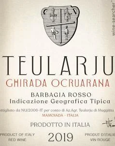 2019 Teularju Ghirada Ocruarana Rosso Barbagia IGT Sardinia, Italy - click image for full description