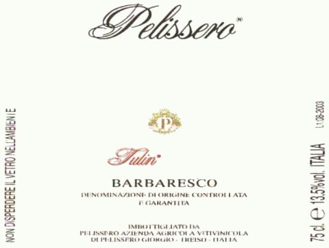 2003 Pelissero Barbaresco Tulin - click image for full description