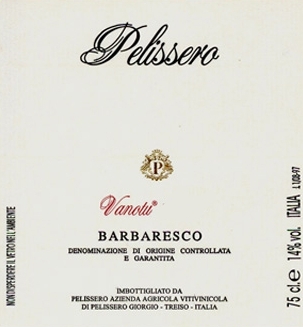 1999 Pelissero Barbaresco Vanotu image