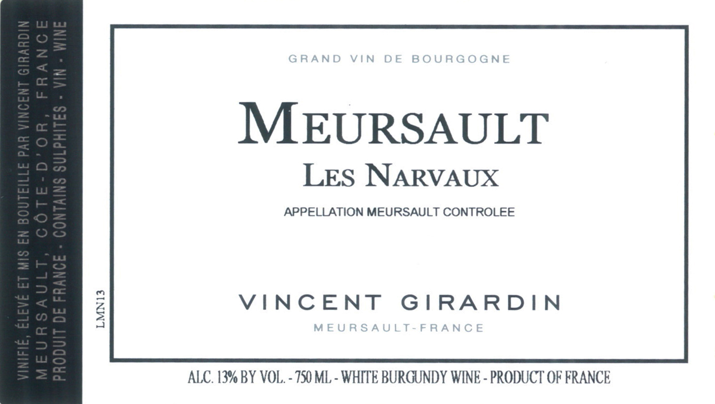2016 Vincent Girardin Meursault Les Narvaux - click image for full description