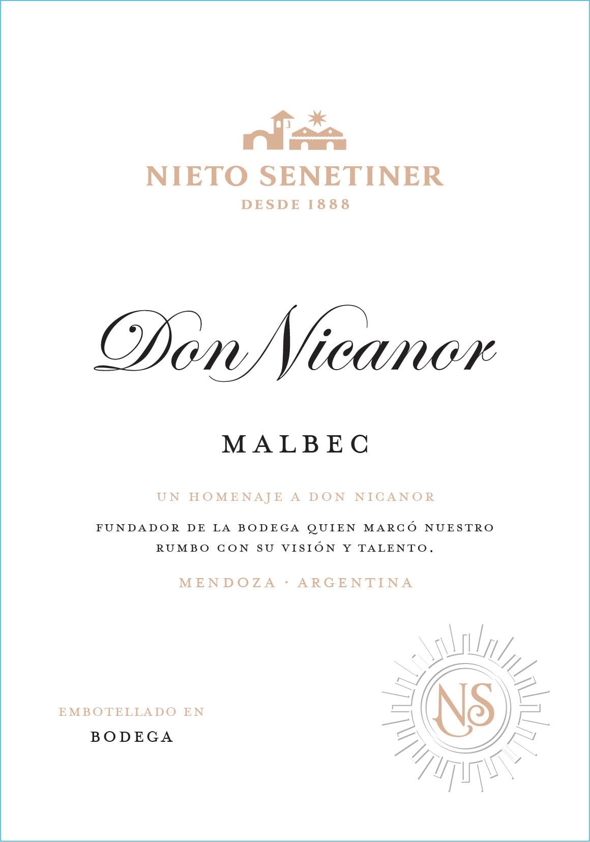 2022 Nieto Senetiner Don Nicanor Villa Blanca Malbec Estate Mendoza - click image for full description