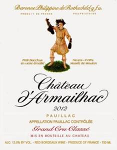 2016 Chateau D' Armailhac Pauillac - click image for full description