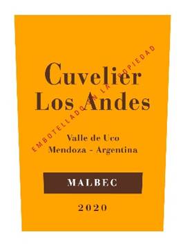 2020 Cuvelier Los Andes Malbec Uco Valley image